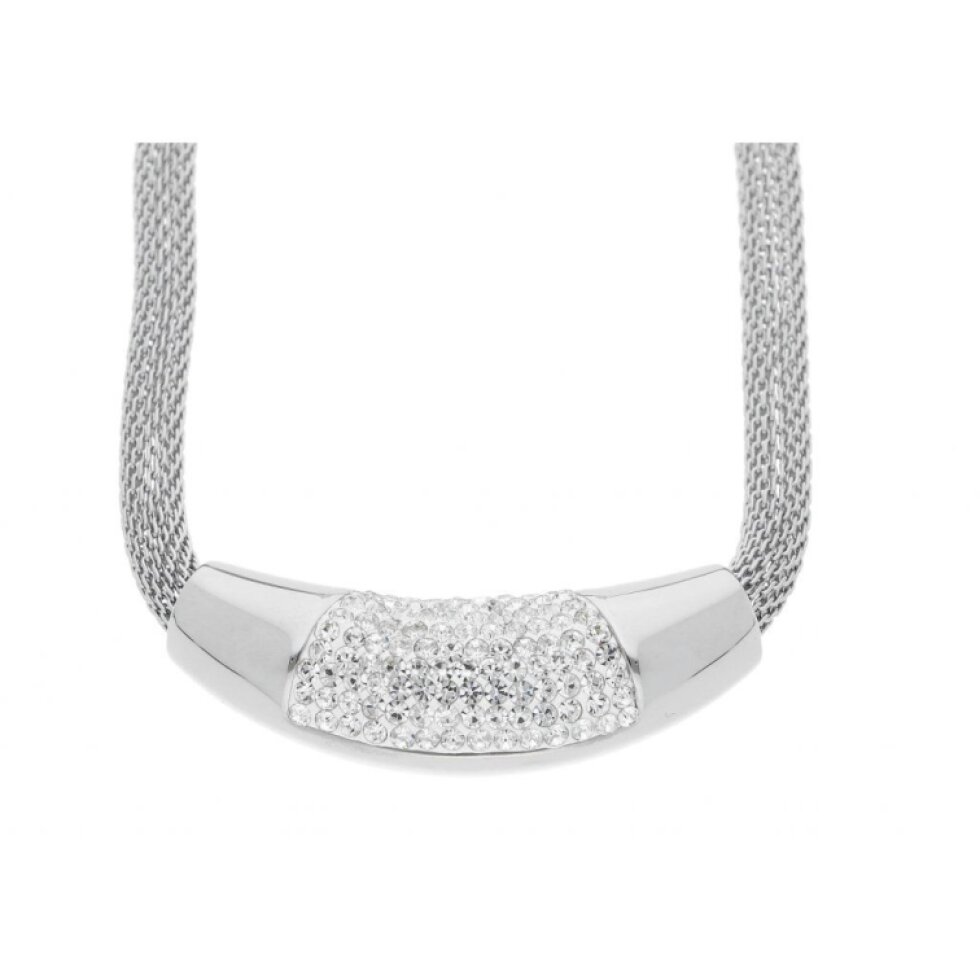 Luxusní dámský ocelový náhrdelník s krystalky