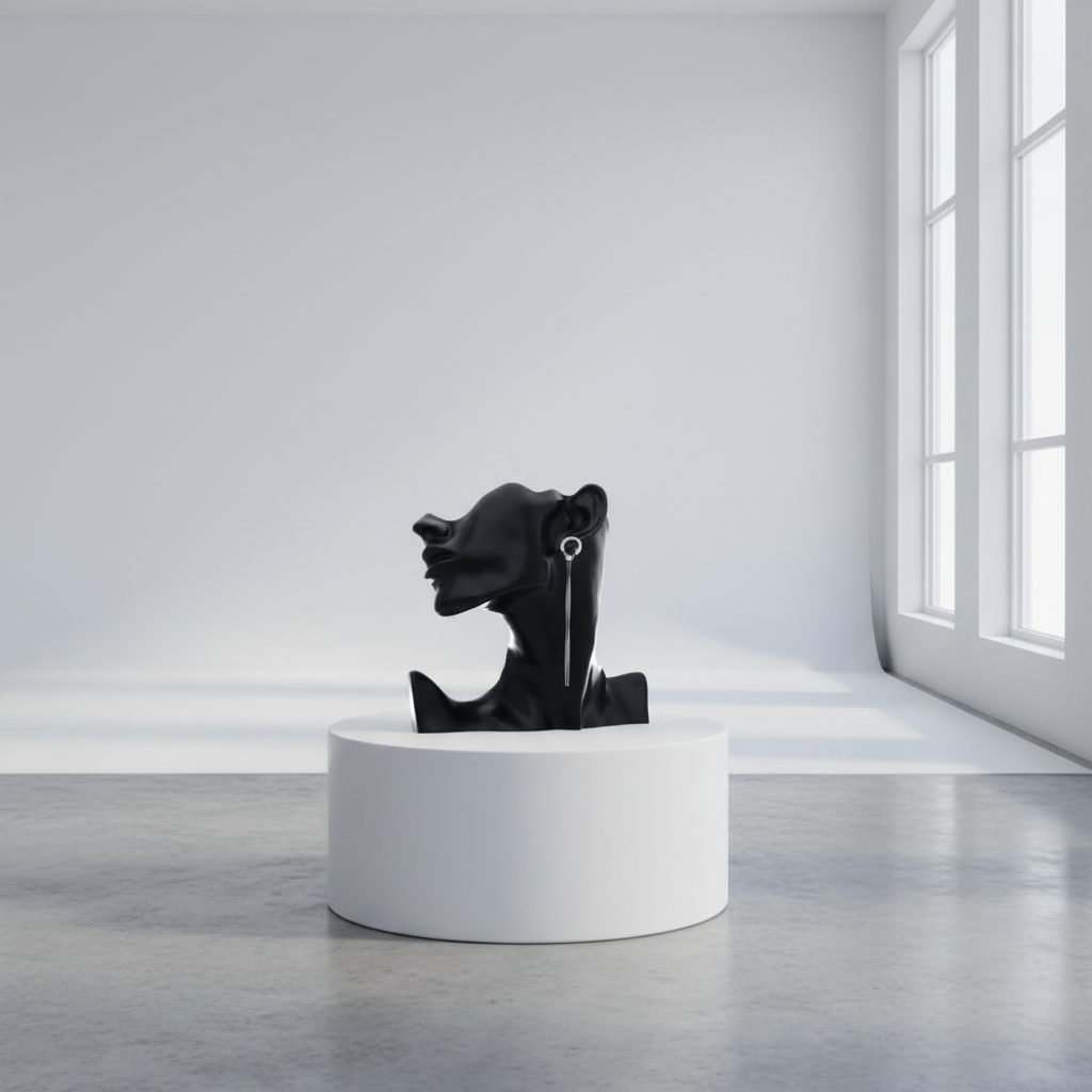 Náušnice ocelové s řetízkem TK2523