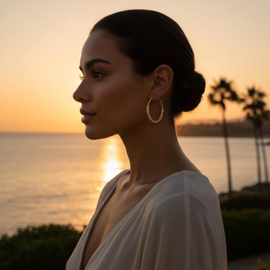 Náušnice ocelové kruhy 4,5 cm Gold