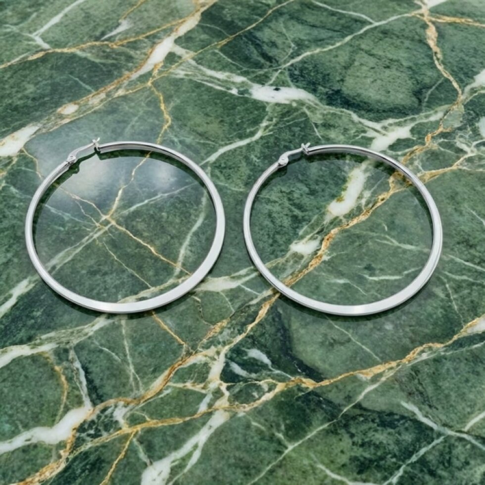 Ocelové náušnice kruhy 7,5 cm - Dárkové balení