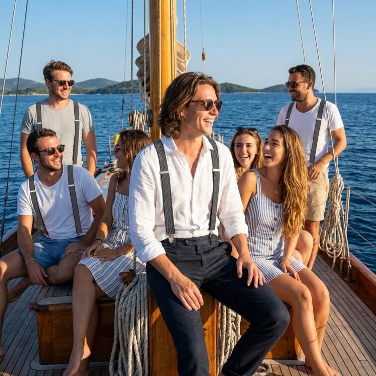 Kšandy pánské tmavě šedé MB2063