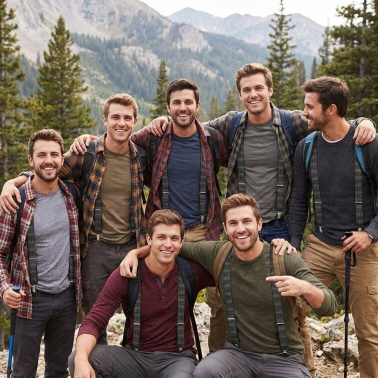 Kšandy pánské, zeleno - černé káro MB2038