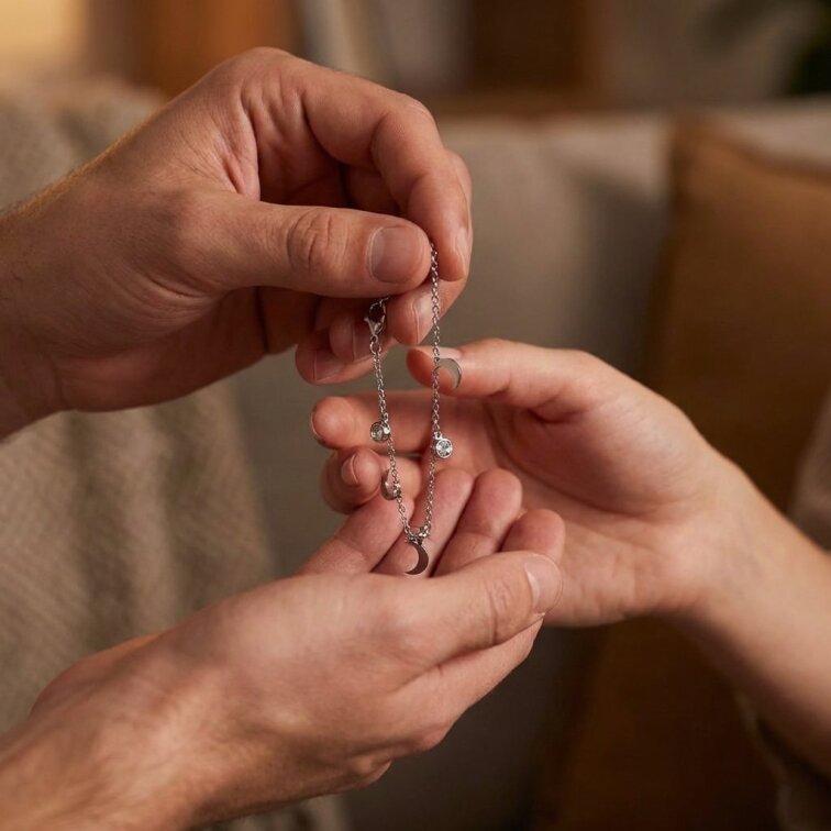 Dámský náramek stříbrný z chirurgické oceli