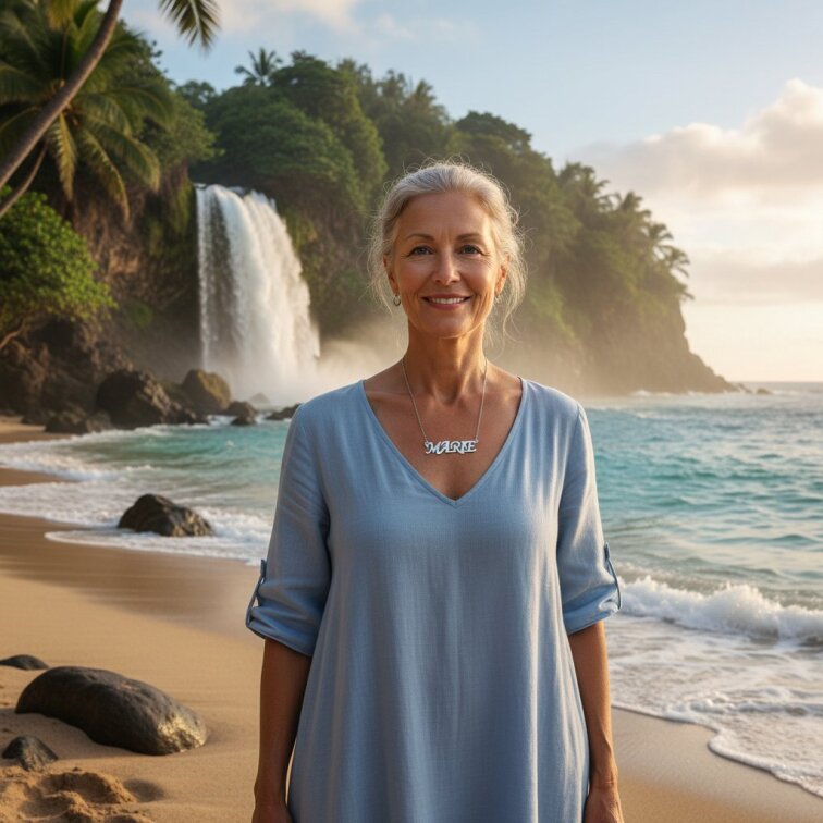 Řetízek z oceli se jménem Marie stříbrný