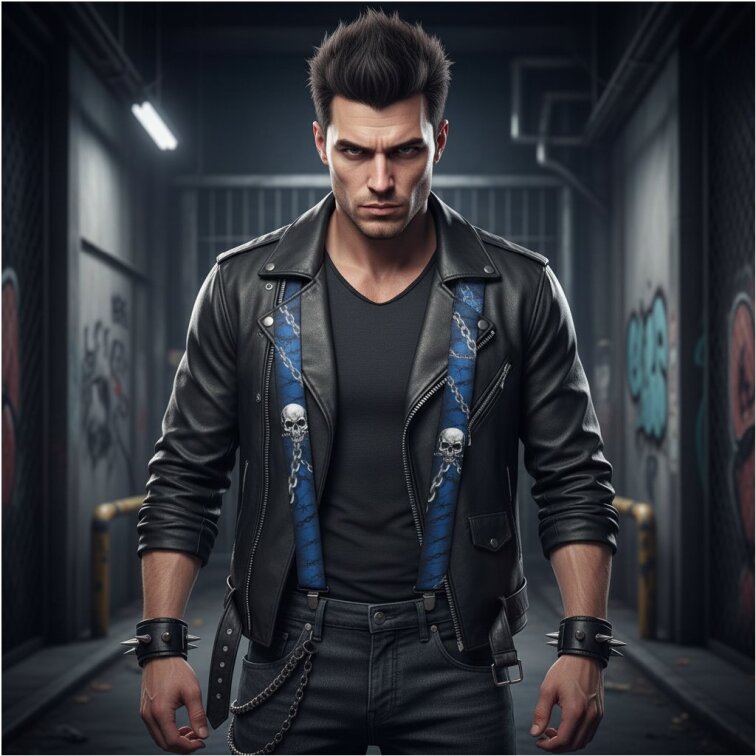 Kšandy s lebkou TK259