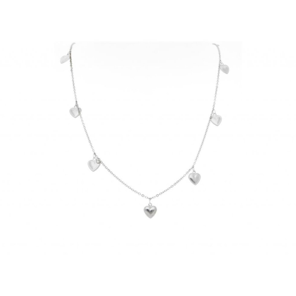 Dámský ocelový řetízek se srdíčky