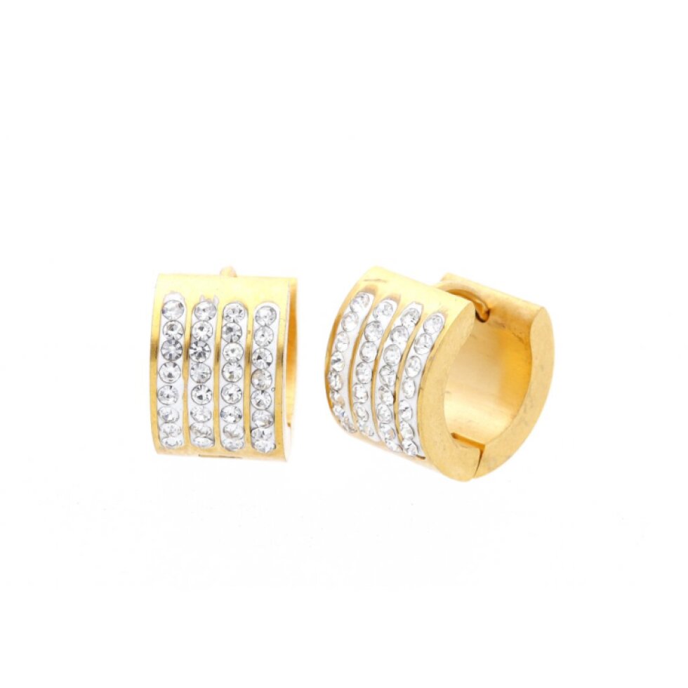 Náušnice kroužky z oceli Gold