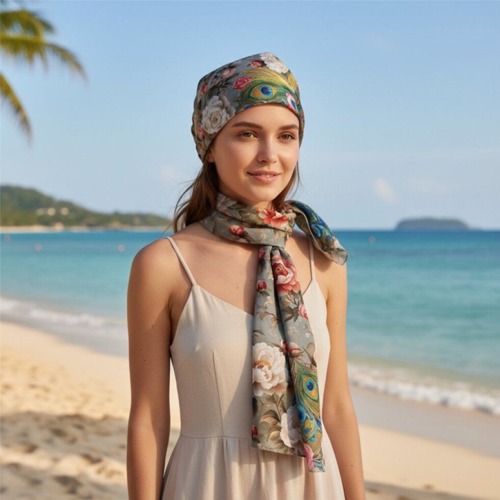 Luxusní oboustranný šátek 170x75 cm s hedvábným efektem - Reverza