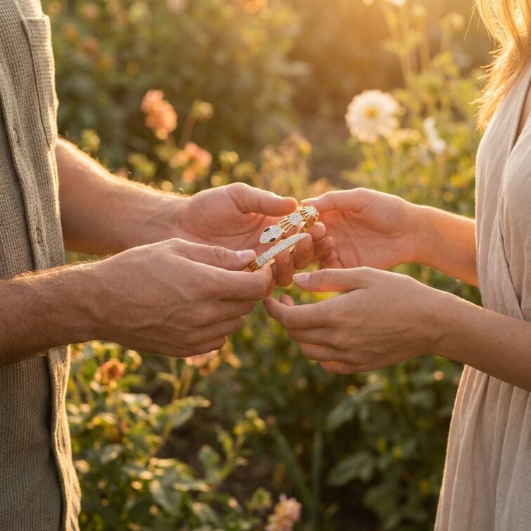 Dámský náramek z chirurgické oceli Had KHF455