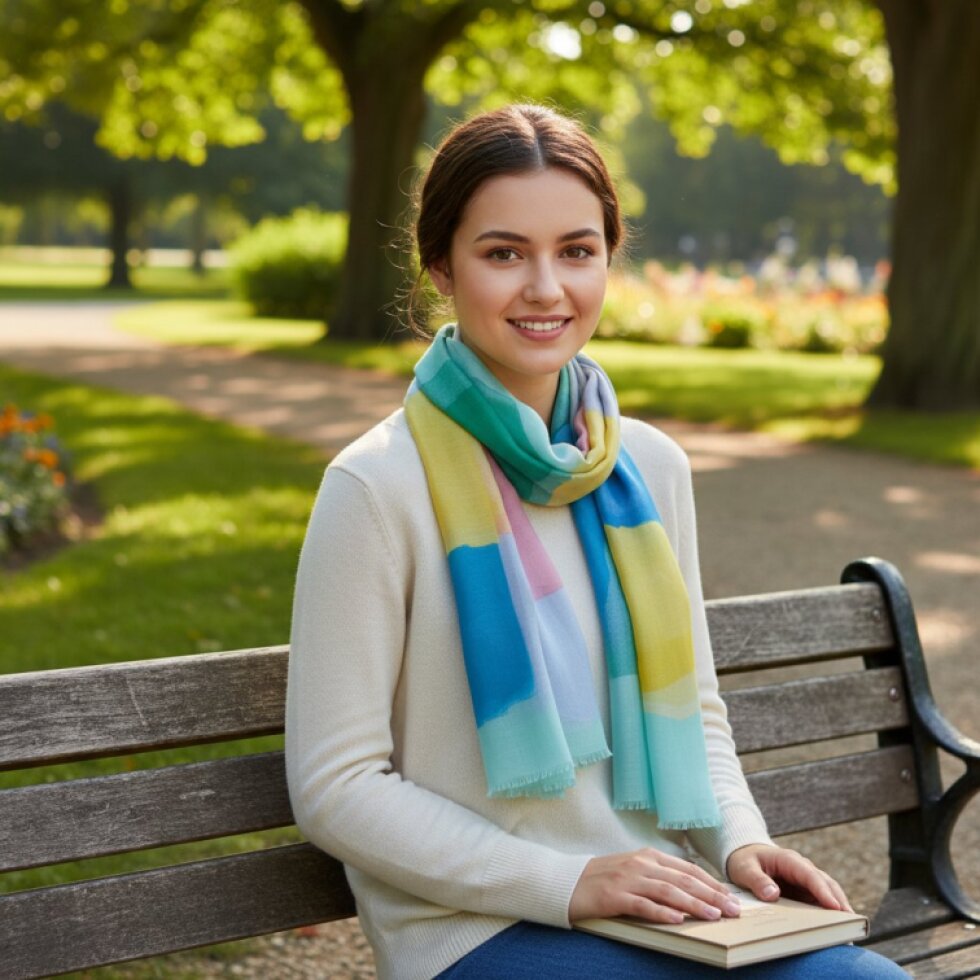 Barevný šátek Harmonie-wa-102, 180x86 cm