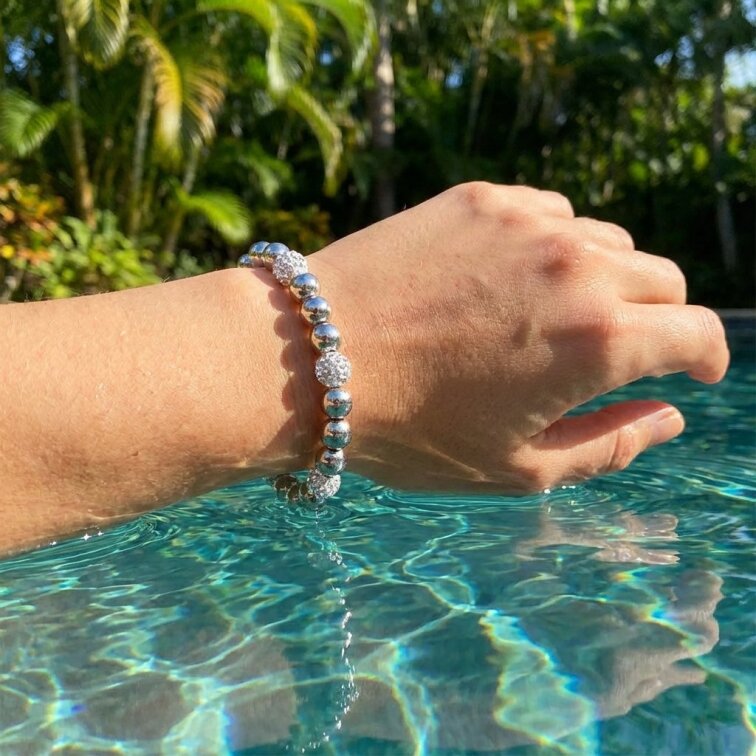 Stříbrný náramek natahovací z chirurgické oceli Asanat