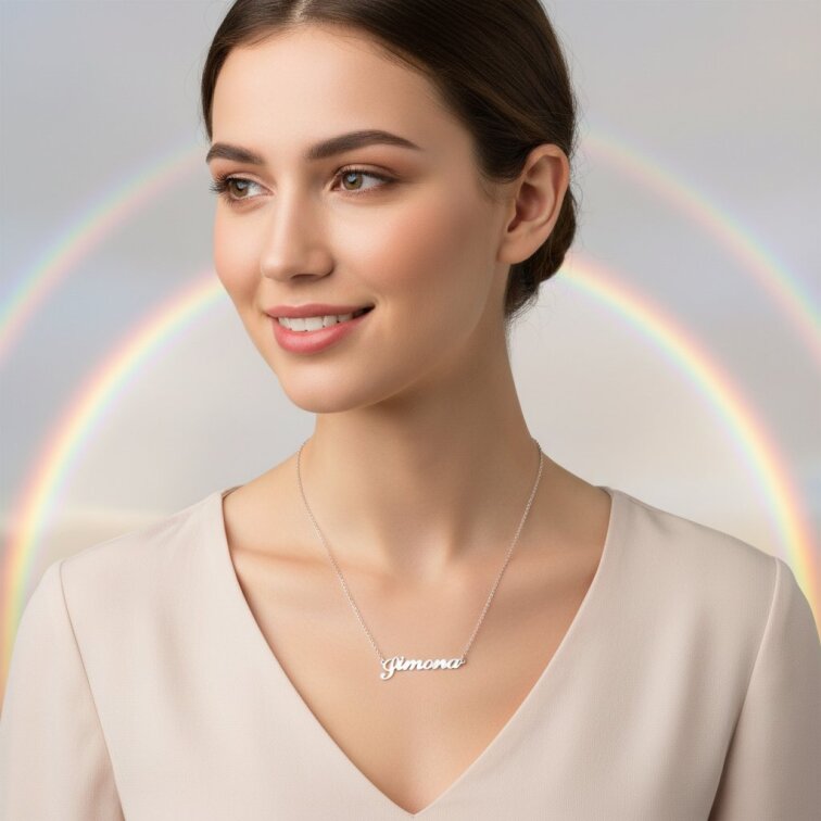 Řetízek z oceli se jménem Simona stříbrný