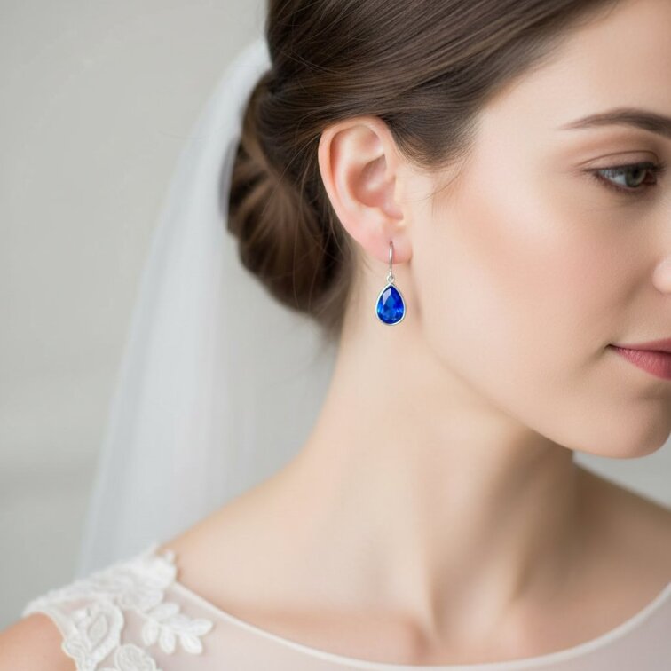 Blue náušnice slza z chirurgické oceli GL 655 - Elegantní a hypoalergenní