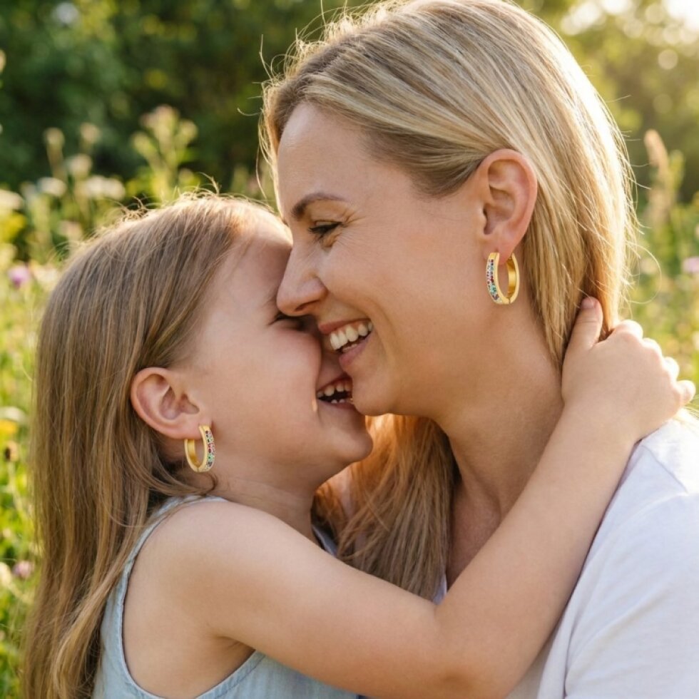 Luxusní ocelové náušnice GOLD s krystaly - elegantní a odolné