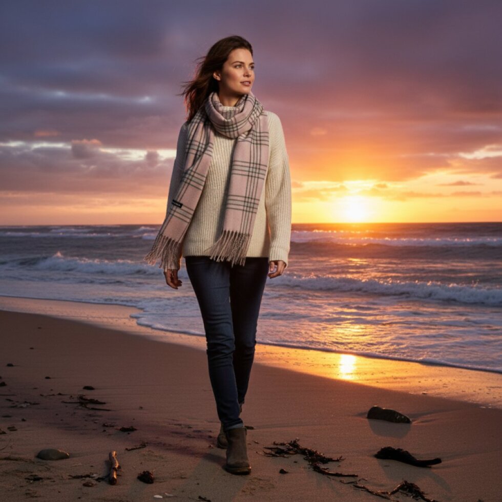 Luxusní Kašmírová Dámská Kostkovaná Šála 180x65 cm