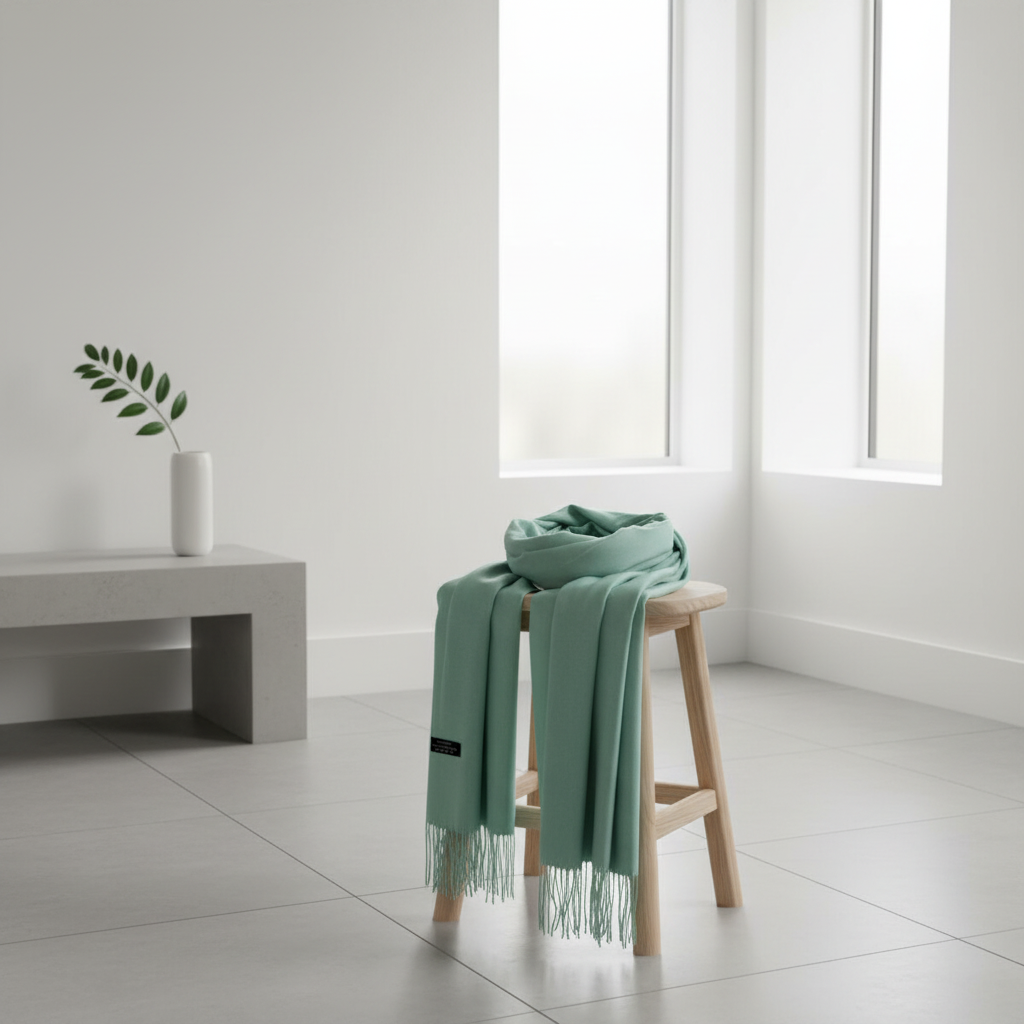 Dámská kašmírová šála zelená 180 x 67 cm