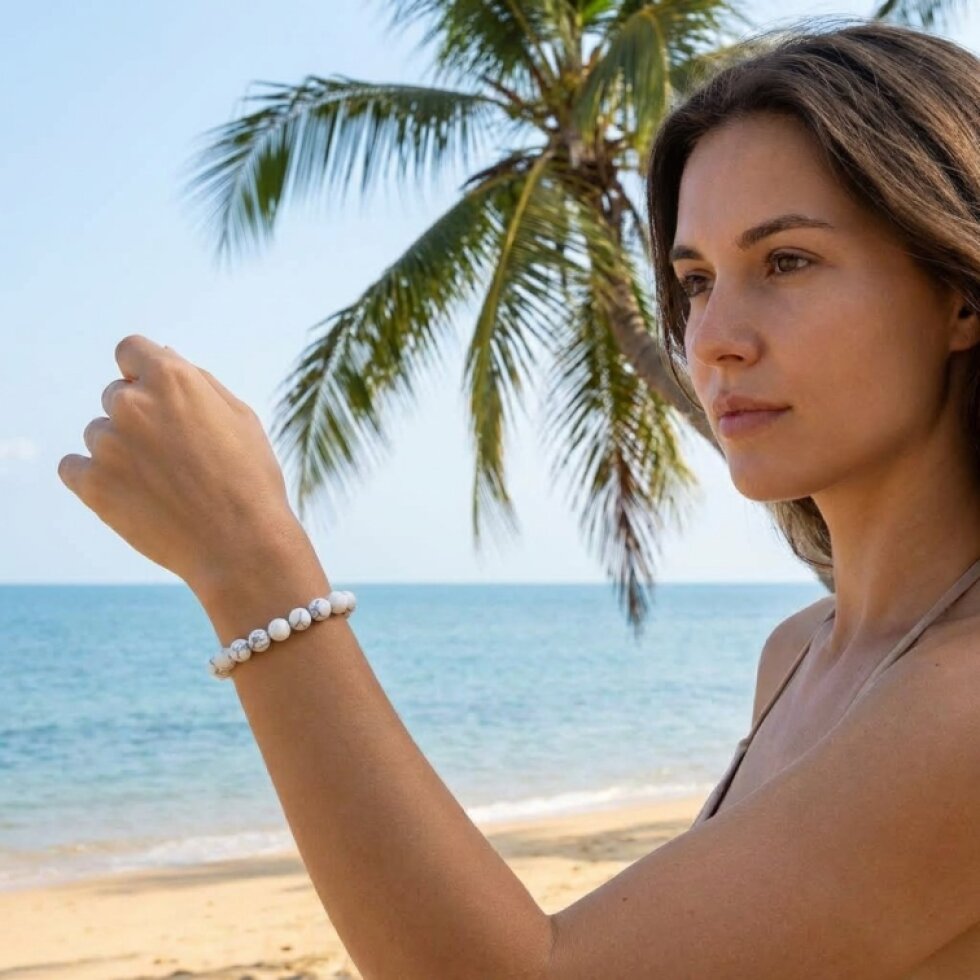 Elegantní natahovací náramek s mramorovým vzorem, 20 cm