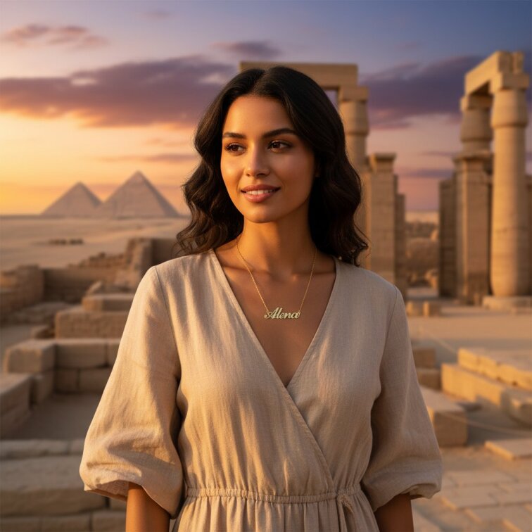 Řetízek z oceli se jménem Alena zlatá ocel