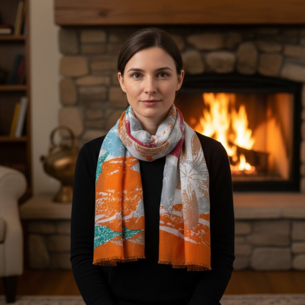 Dámský šátek Rozária 180 × 90 cm s květinovým vzorem