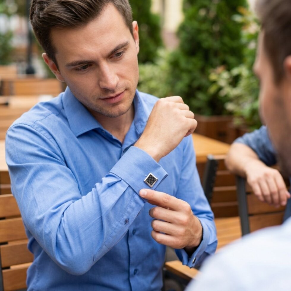 Elegantní manžetové knoflíky z ocelové slitiny - Stylový doplněk