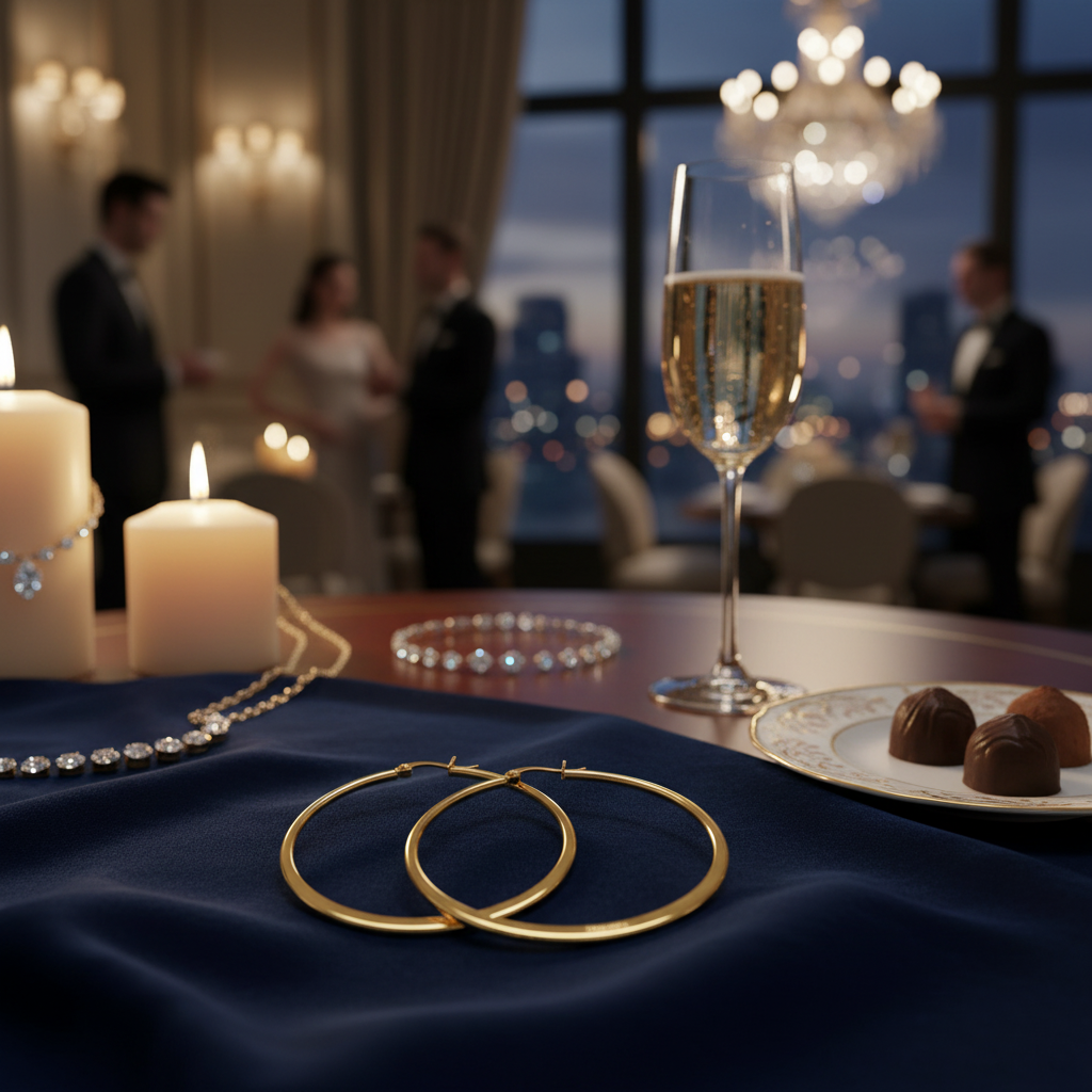 Náušnice ocelové kruhy 3,5 cm Gold