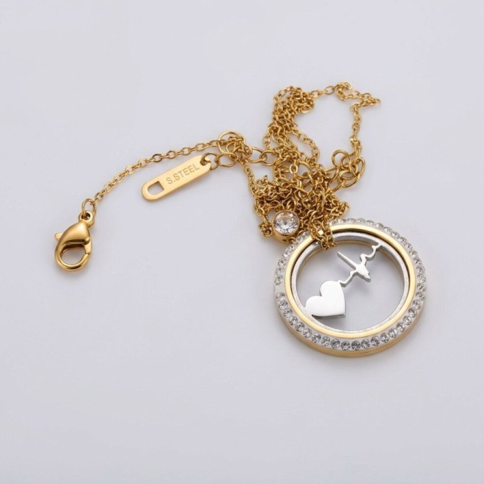 Elegantní náhrdelník EKG z chirurgické oceli GOLD