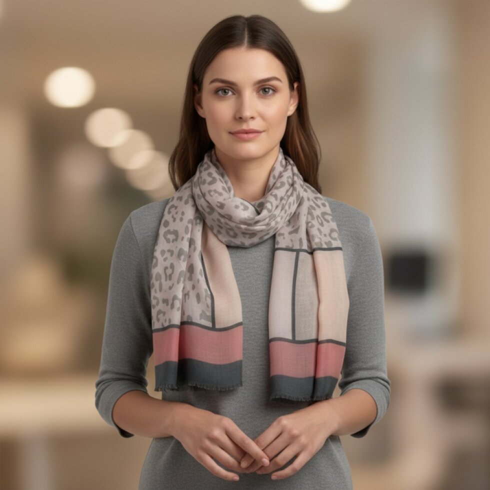 Wildora Barevný Šátek 180x78 - Pestrobarevný Zvířecí Vzor