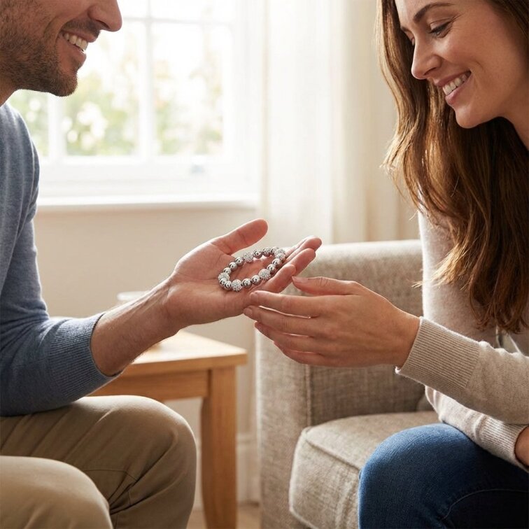 Stříbrný náramek natahovací z chirurgické oceli Asanat