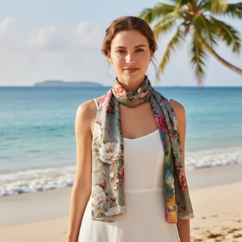 Luxusní oboustranný šátek 170x75 cm s hedvábným efektem - Reverza