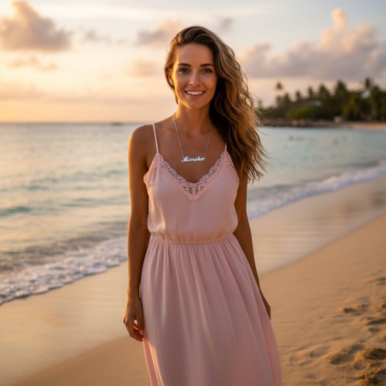 Řetízek z oceli se jménem Marika stříbrný