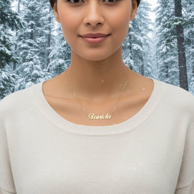 Řetízek z oceli se jménem Daniela zlatá ocel