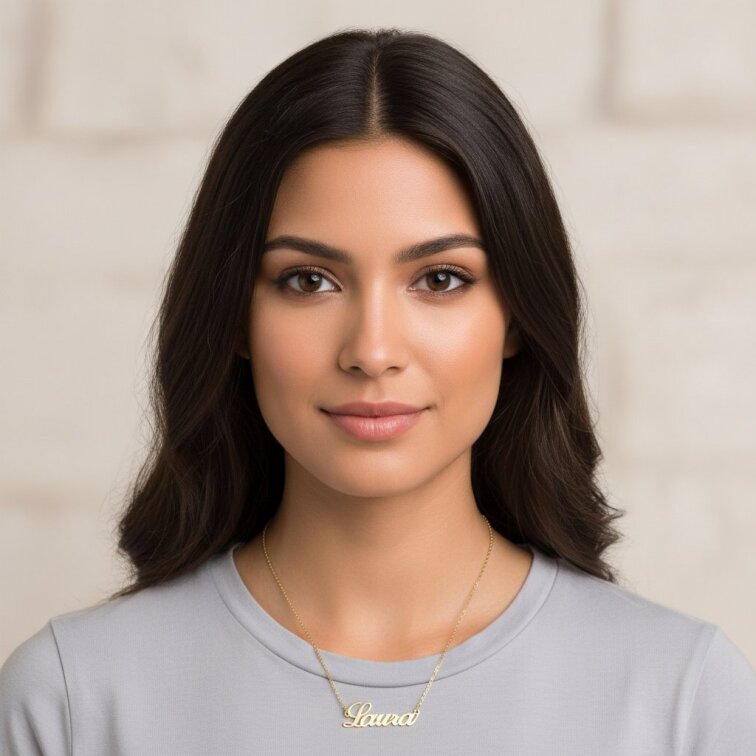 Řetízek z oceli se jménem Laura zlatá ocel