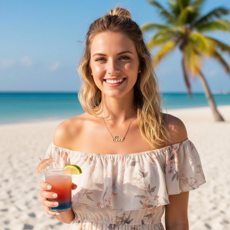 Řetízek z oceli se jménem Eva zlatá ocel