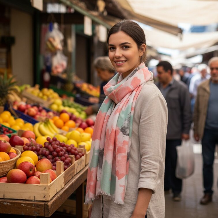 Coloria-wa-157: Pestrobarevná dámská šála 180 × 80 cm