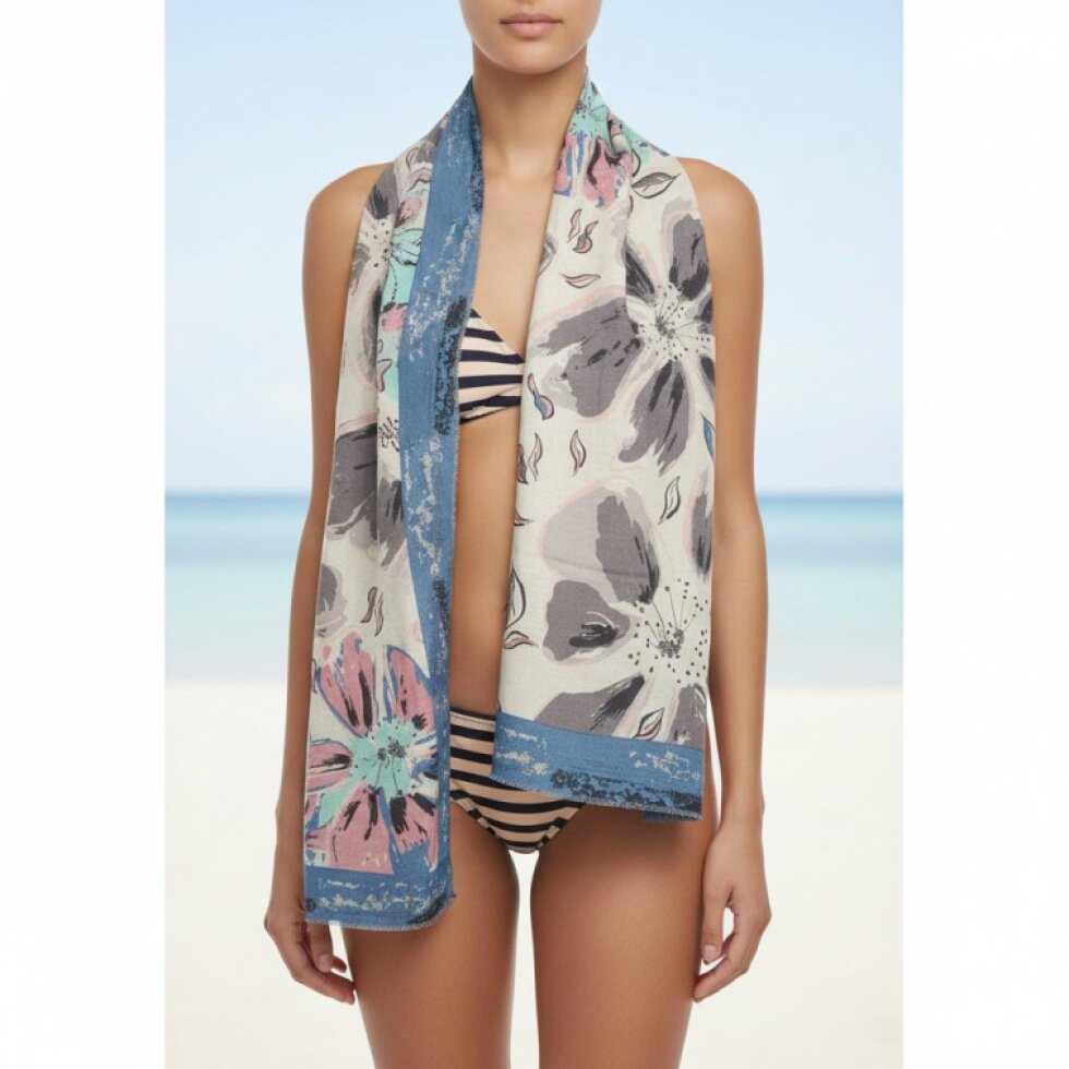 Elegantní dámský šátek Rozkvět-wa-170, 180×87 cm, květinový vzor