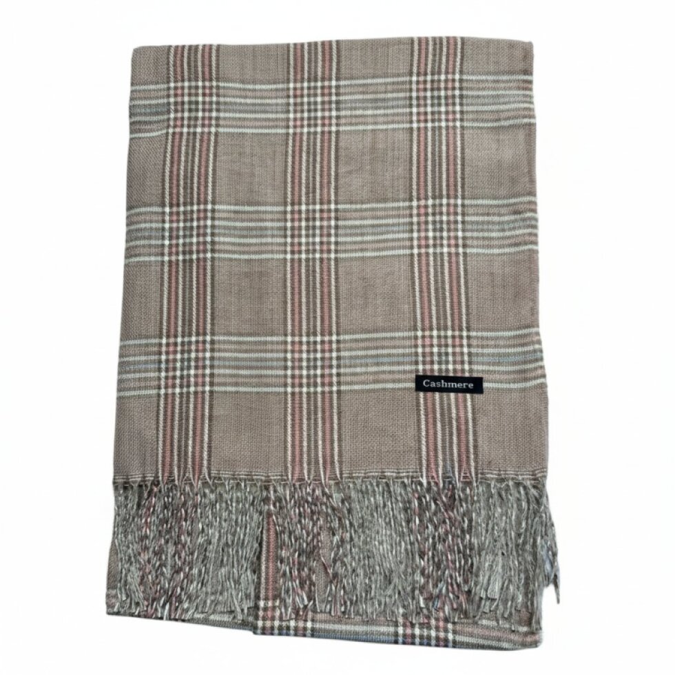 Luxusní Kašmírová Kostkovaná Šála 180x65 cm