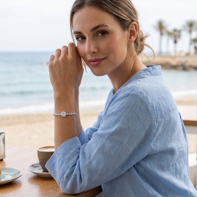 Dámský náramek SL651 s okem - Chirurgická ocel, dárkové balení