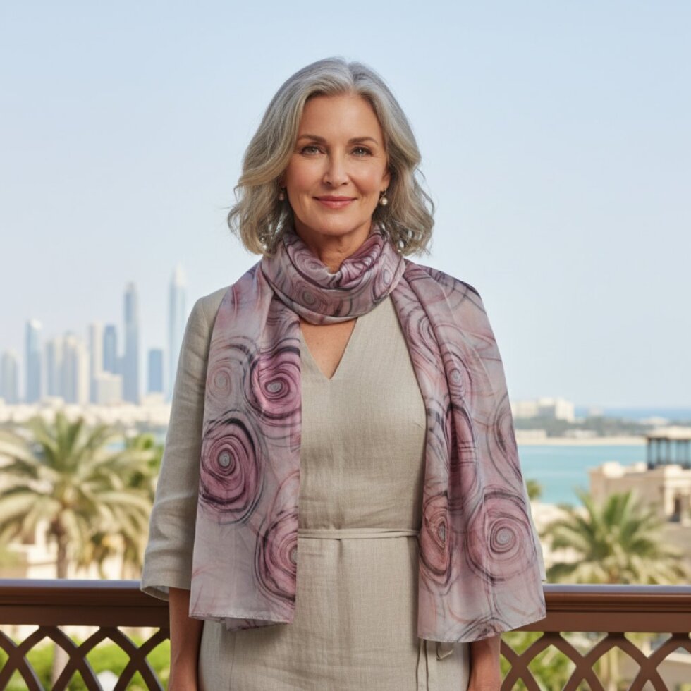 Aurora-wa-125 Barevný šátek 180x70 cm s hedvábným efektem