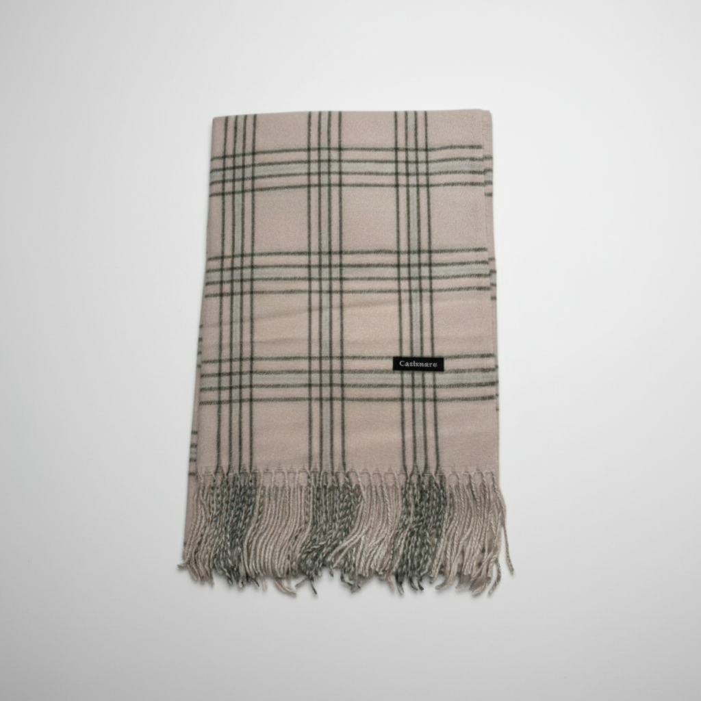 Kašmírová dámská kostkovaná šála 180 x 65 cm