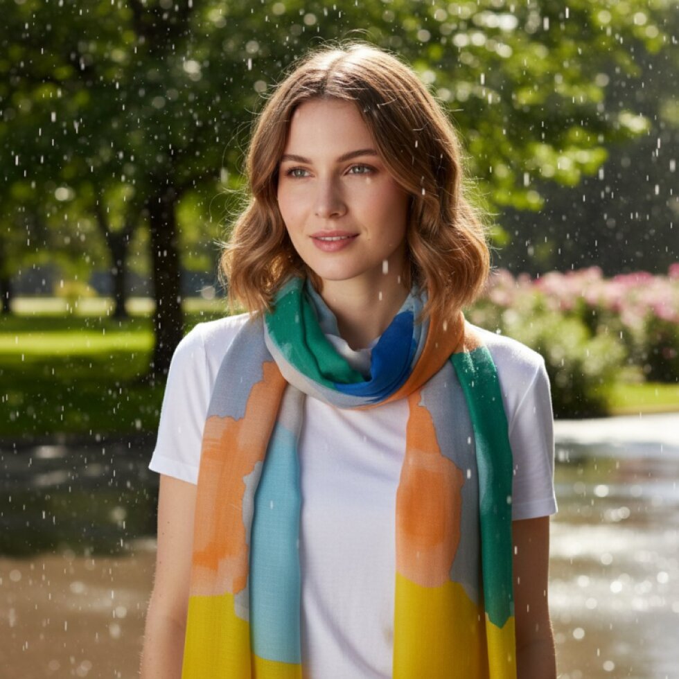 Barevný šátek Harmonie 180x86 - Bavlna a Viskóza