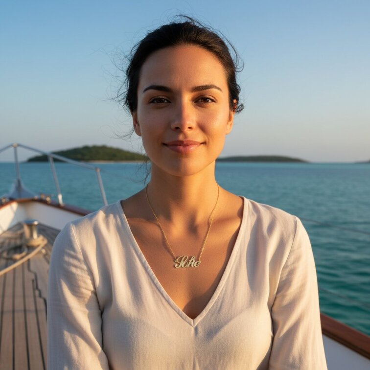 Řetízek z oceli se jménem Sofie zlatá ocel