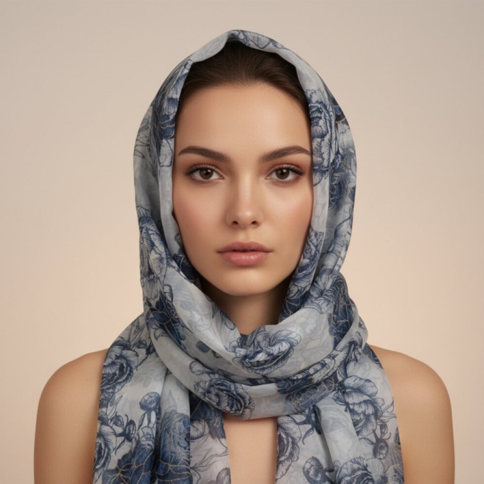 Dámská šála Florela-wa-133, květinový vzor, 180×70 cm