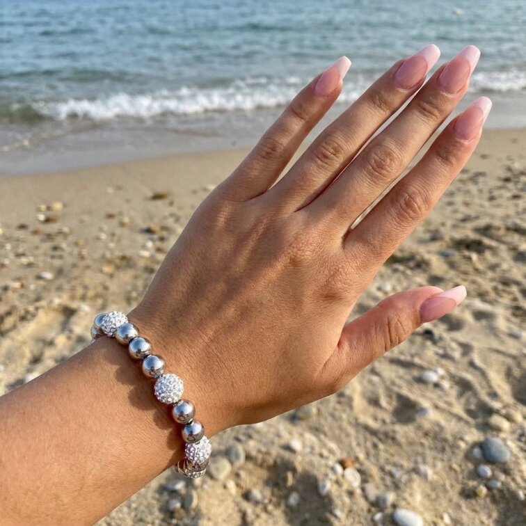 Stříbrný náramek natahovací z chirurgické oceli Asanat