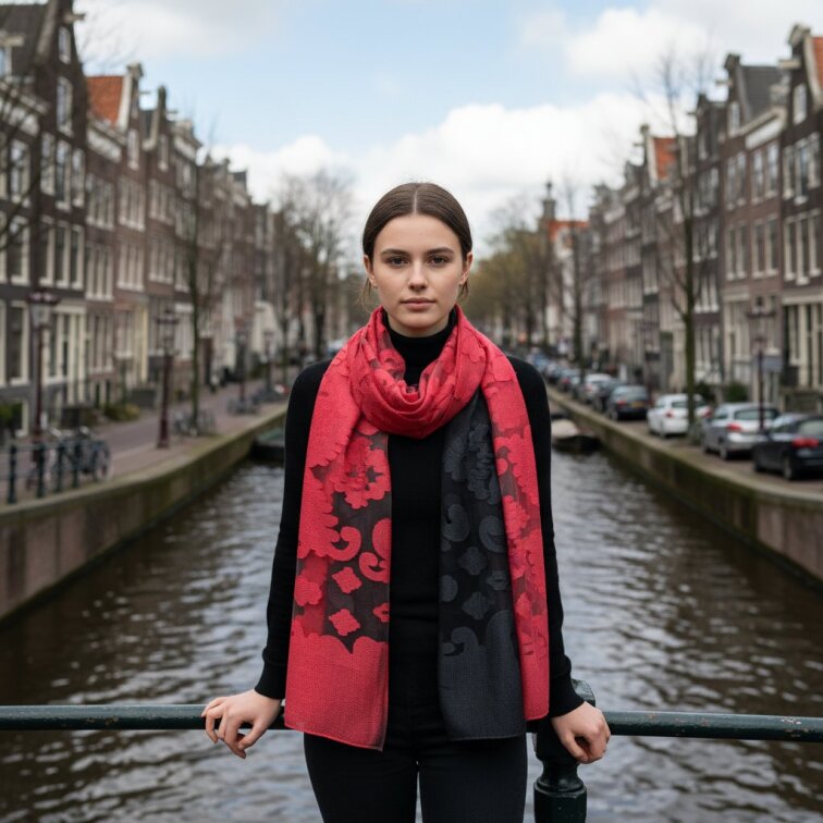 Elegantní šátek Dual Contrast 185x67cm - Hedvábí a viskóza