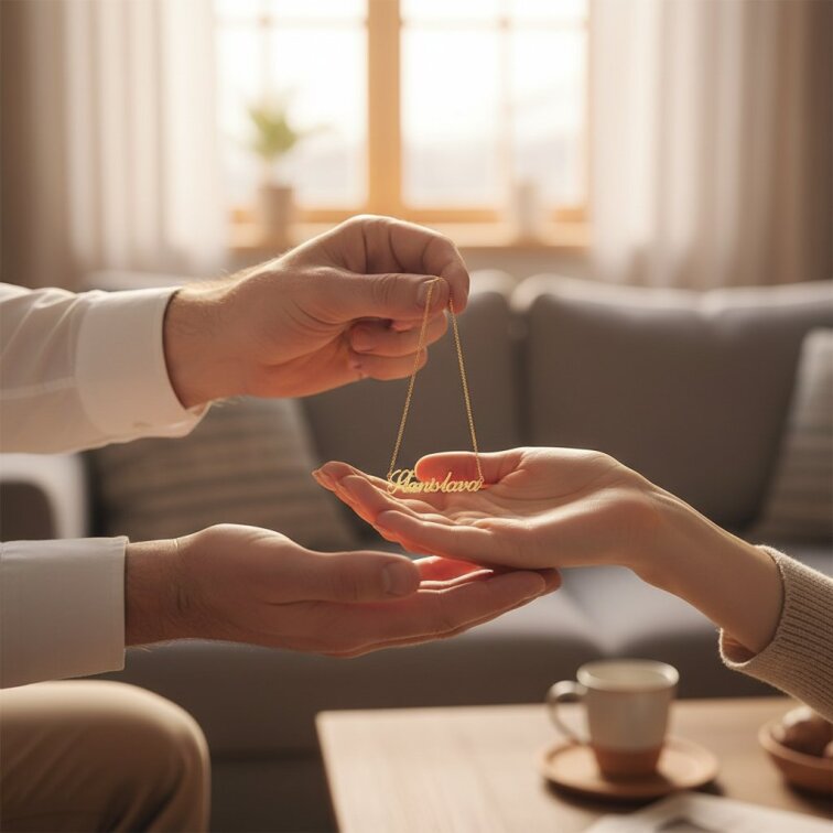 Řetízek z oceli se jménem Stanislava zlatá ocel