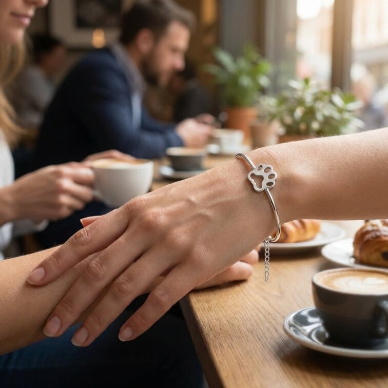 Náramek z Chirurgické Oceli s Motivem Tlapky - Elegantní Dárek