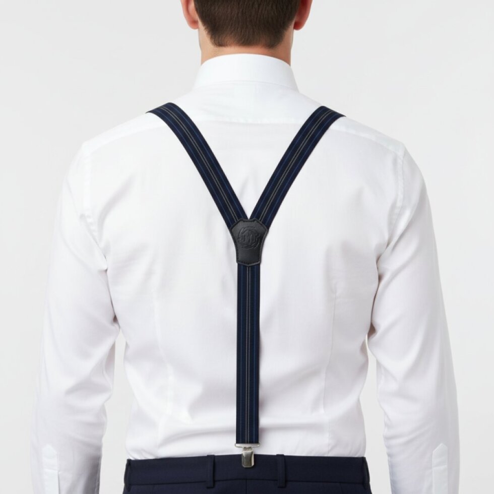 Kšandy pánské, modre pruhované MB2056