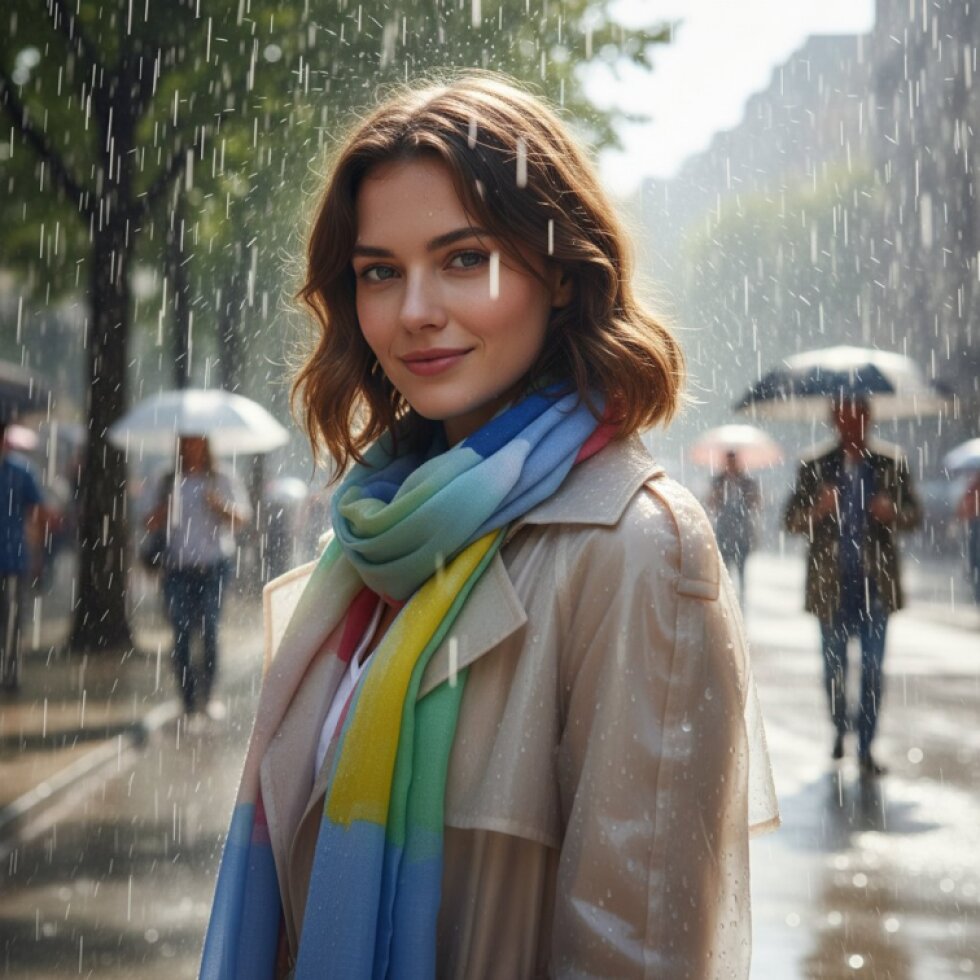 Harmonie-wa-106: Barevný šátek 180x86 s Vzorem, Bavlna a Viskóza