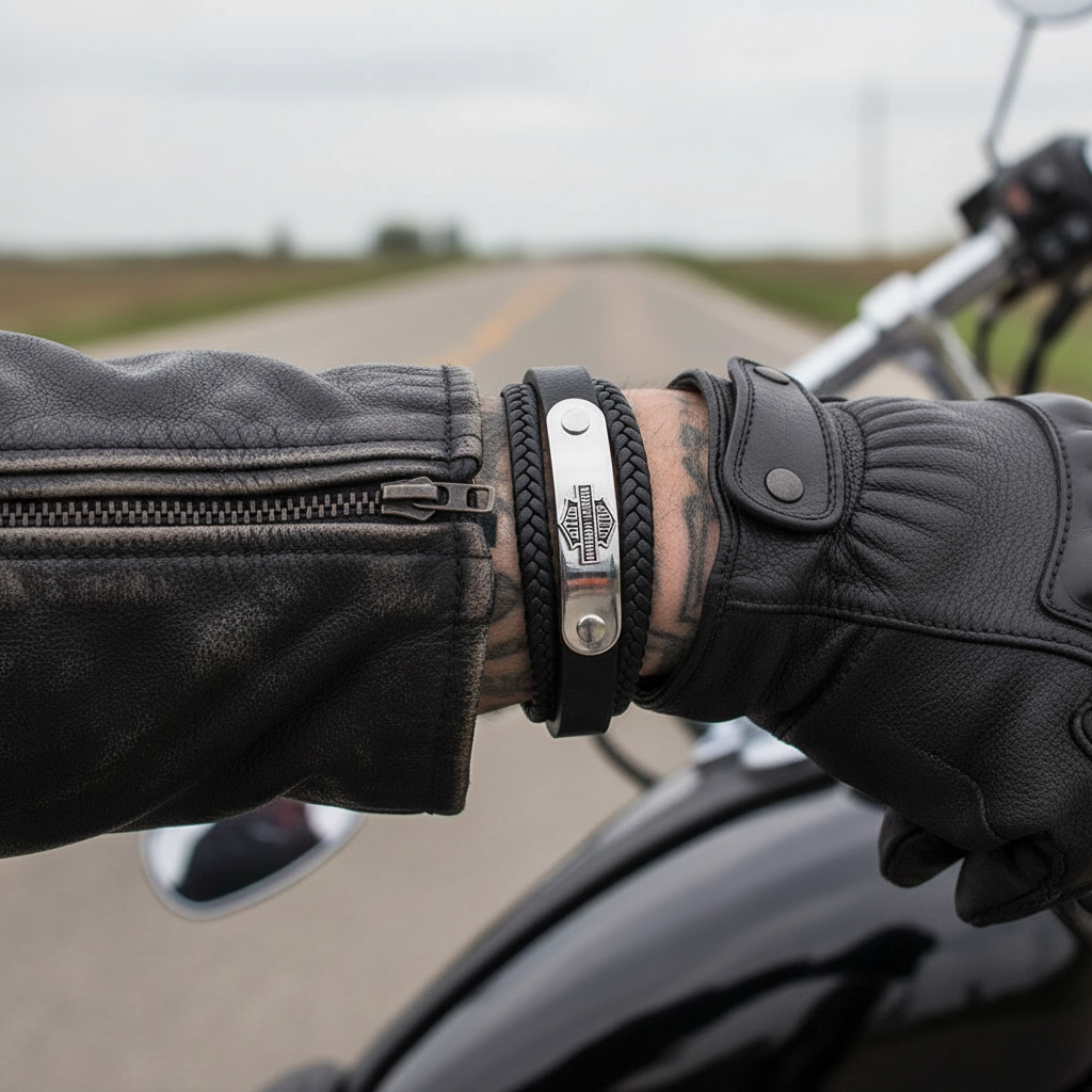 Kožený náramek Harley Davidson KD123