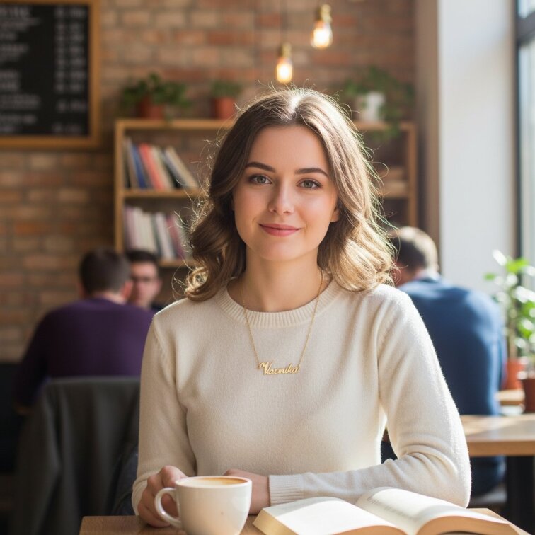 Řetízek z oceli se jménem Veronika zlatá ocel